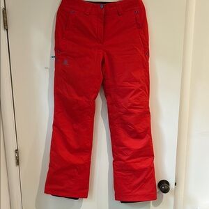 Salomon Red Ski Pants